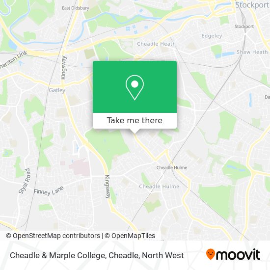 Cheadle & Marple College, Cheadle map