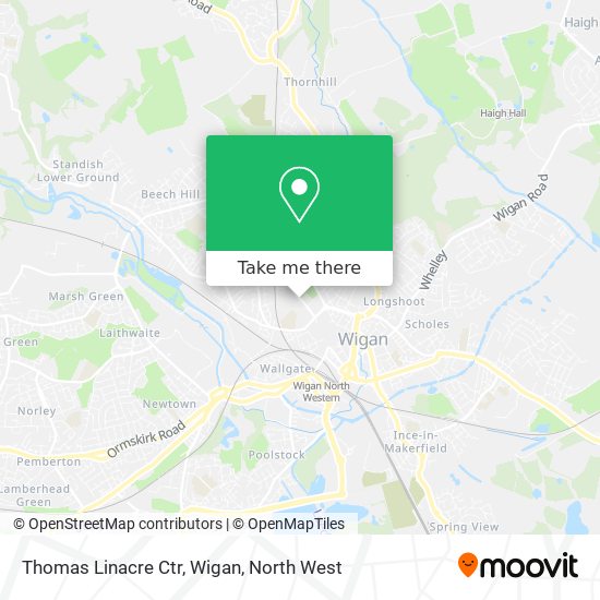 Thomas Linacre Ctr, Wigan map