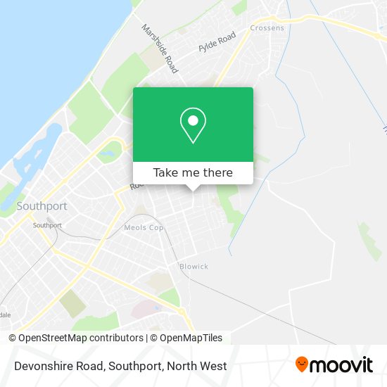 Devonshire Road, Southport map