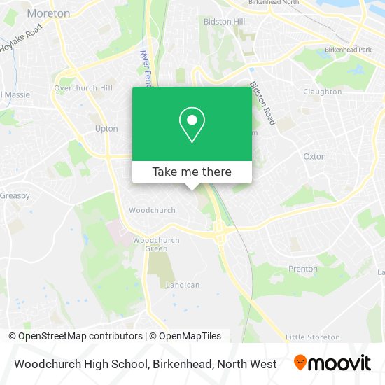 Woodchurch High School, Birkenhead map