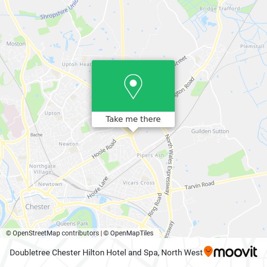 Doubletree Chester Hilton Hotel and Spa map