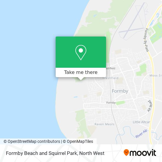Formby Beach and Squirrel Park map
