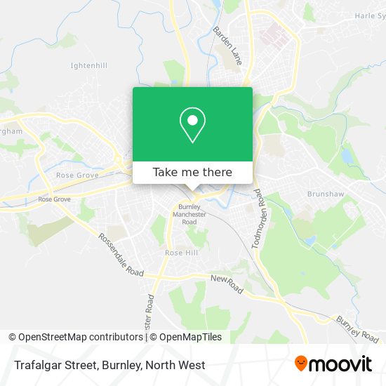 Trafalgar Street, Burnley map