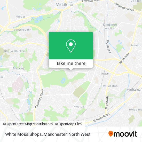White Moss Shops, Manchester map