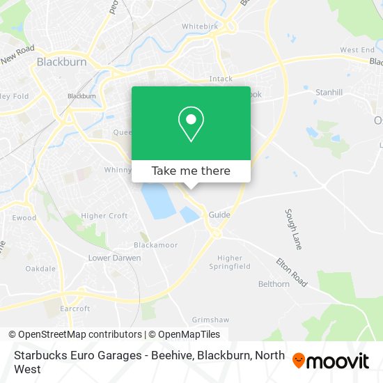 Starbucks Euro Garages - Beehive, Blackburn map