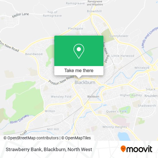 Strawberry Bank, Blackburn map
