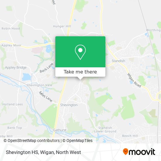 Shevington HS, Wigan map