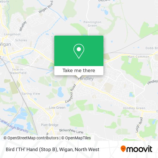 Bird I'TH' Hand (Stop B), Wigan map