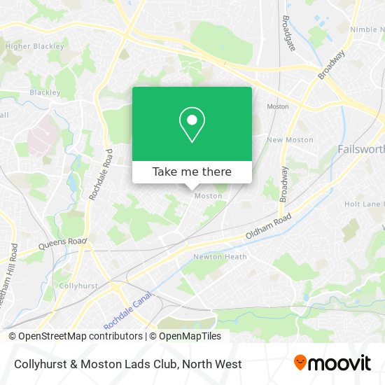 Collyhurst & Moston Lads Club map