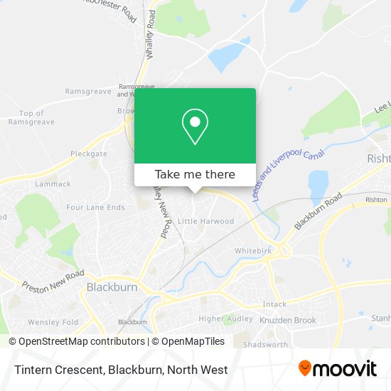 Tintern Crescent, Blackburn map