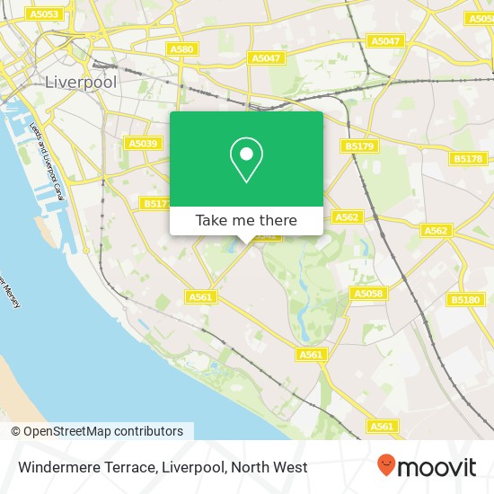 Windermere Terrace, Liverpool map