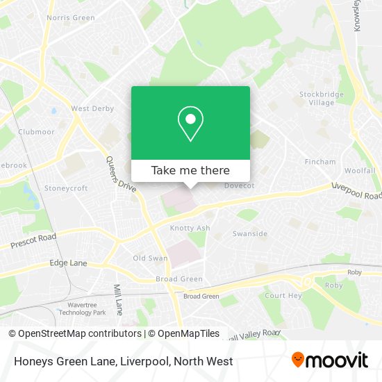 Honeys Green Lane, Liverpool map