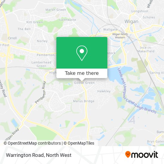 Warrington Road map