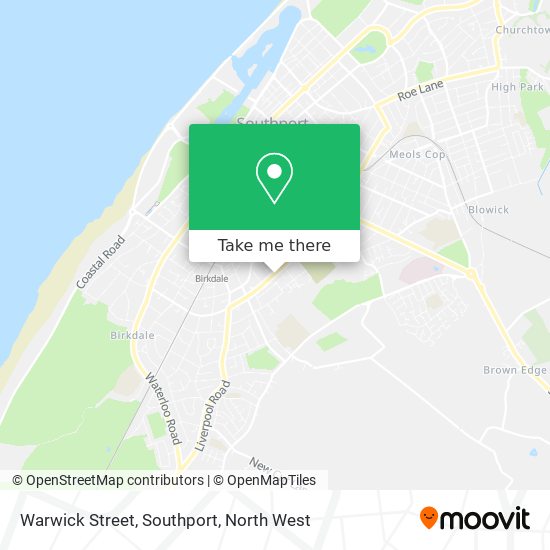 Warwick Street, Southport map