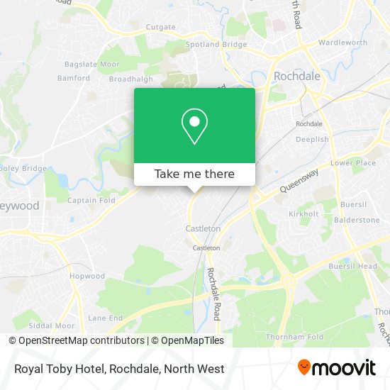 Royal Toby Hotel, Rochdale map