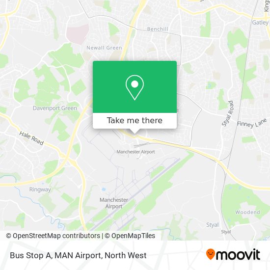 Bus Stop A, MAN Airport map