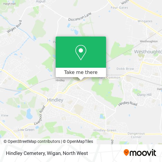 Hindley Cemetery, Wigan map