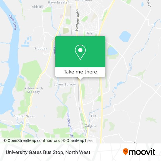 University Gates Bus Stop map