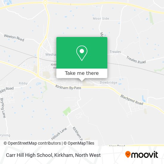 Carr Hill High School, Kirkham map