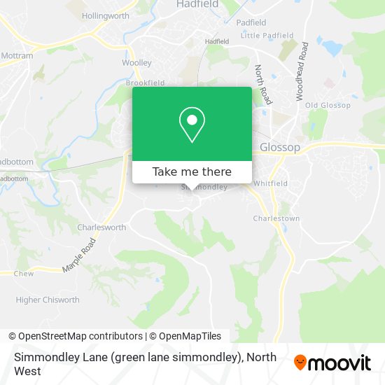 Simmondley Lane (green lane simmondley) map