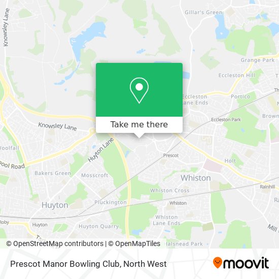 Prescot Manor Bowling Club map