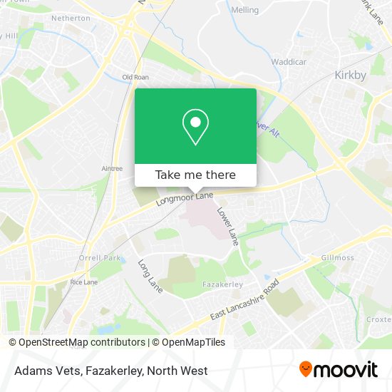 Adams Vets, Fazakerley map