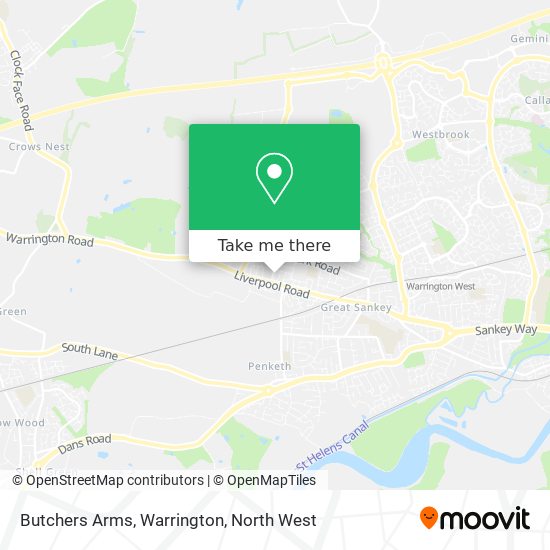 Butchers Arms, Warrington map