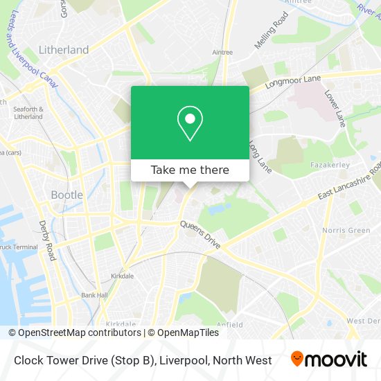 Clock Tower Drive (Stop B), Liverpool map