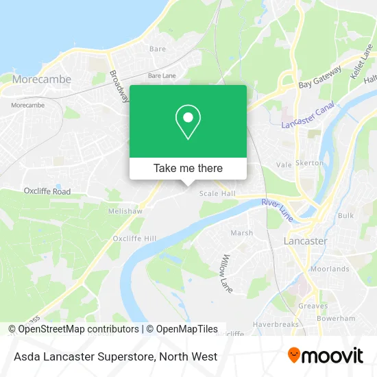 Asda Lancaster Superstore map
