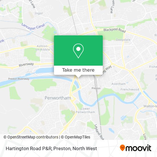 Hartington Road P&R, Preston map