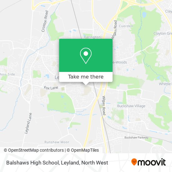 Balshaws High School, Leyland map