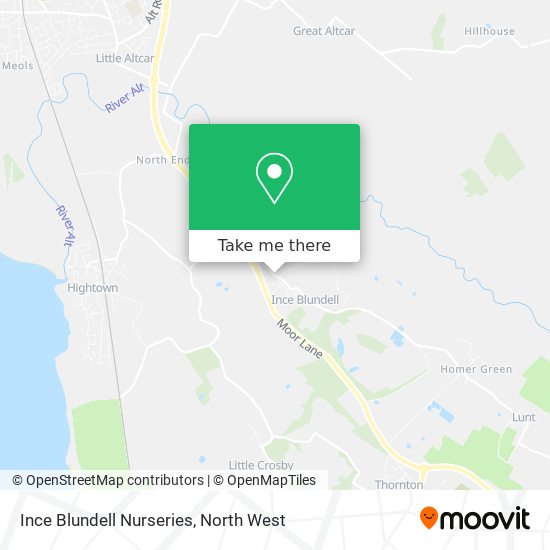 Ince Blundell Nurseries map