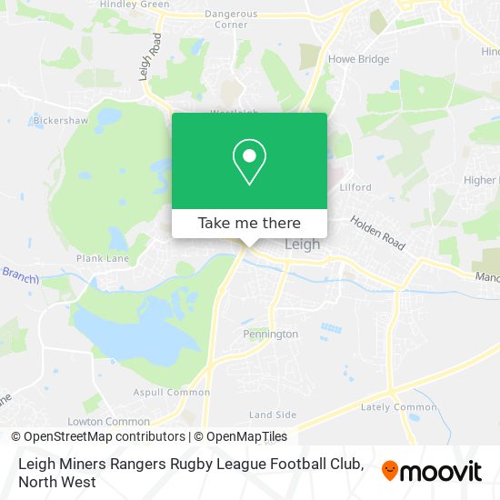 Leigh Miners Rangers Rugby League Football Club map