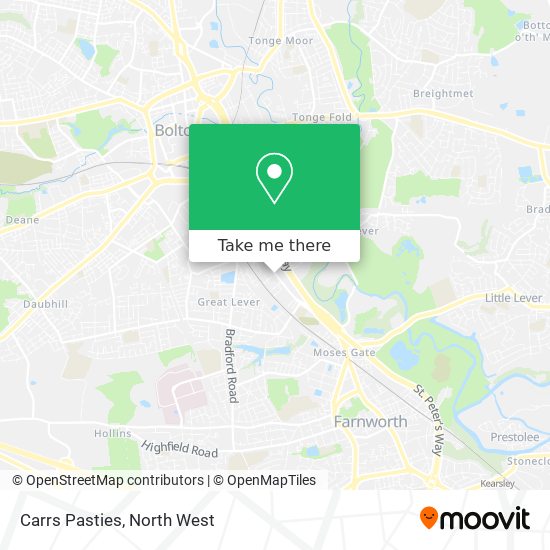 Carrs Pasties map