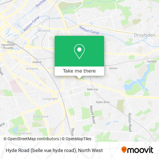 Hyde Road (belle vue hyde road) map