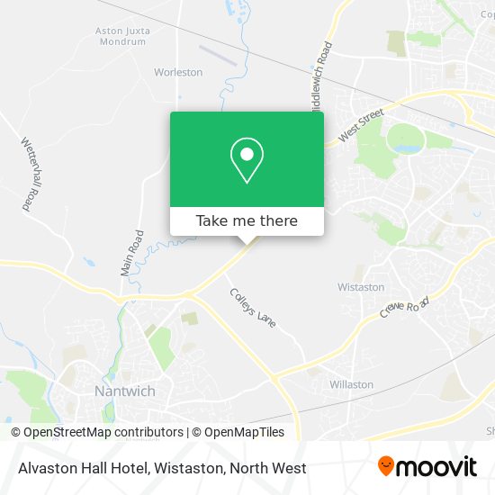 Alvaston Hall Hotel, Wistaston map