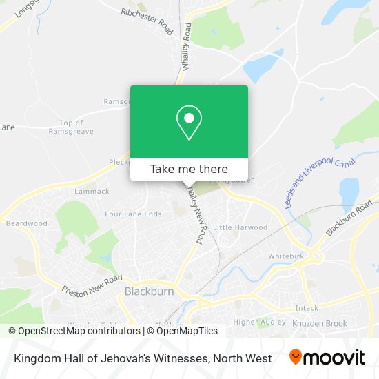 Kingdom Hall of Jehovah's Witnesses map