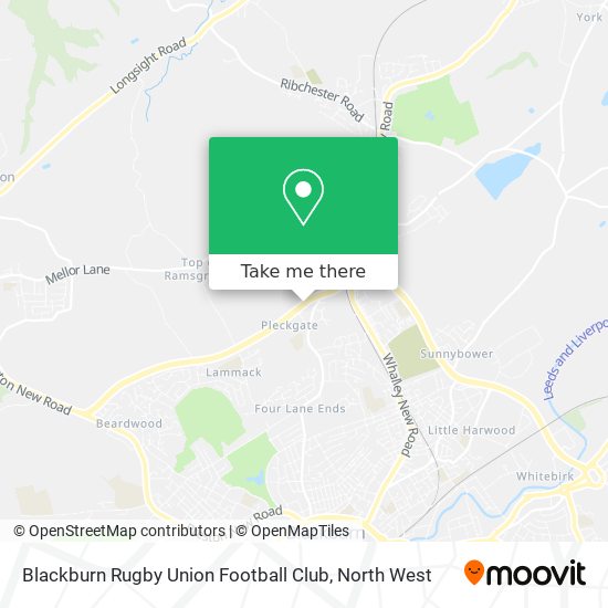 Blackburn Rugby Union Football Club map