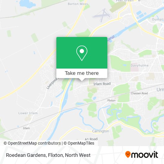 Roedean Gardens, Flixton map