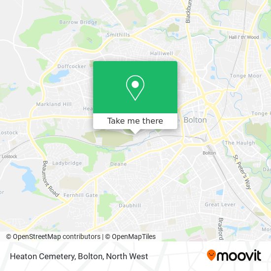 Heaton Cemetery, Bolton map