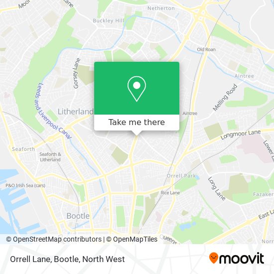 Orrell Lane, Bootle map