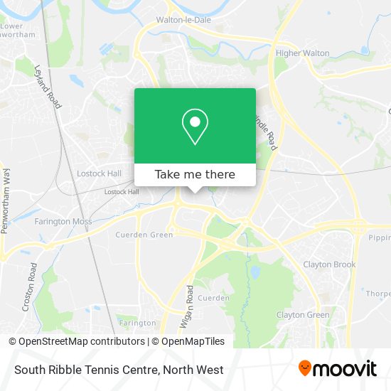 South Ribble Tennis Centre map