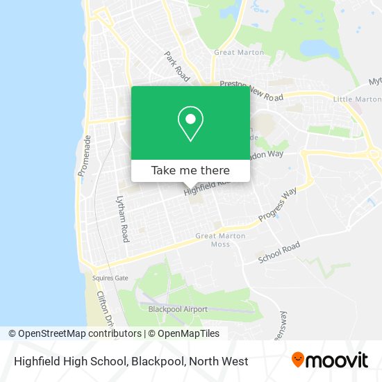 Highfield High School, Blackpool map
