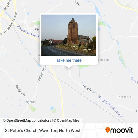 St Peter's Church, Waverton map