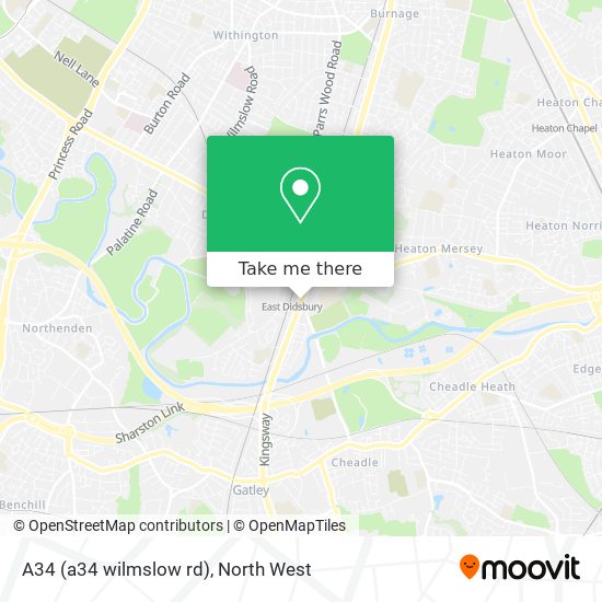 A34 (a34 wilmslow rd) map