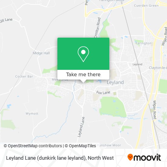 Leyland Lane (dunkirk lane leyland) map