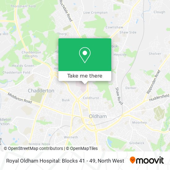 Royal Oldham Hospital: Blocks 41 - 49 map