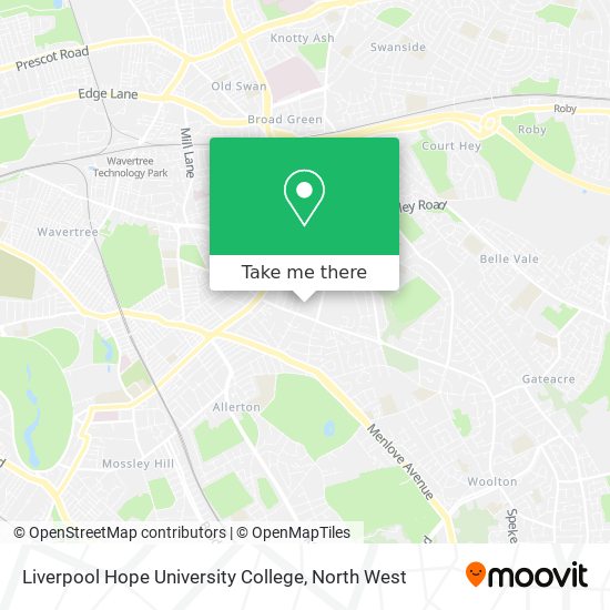 Liverpool Hope University College map
