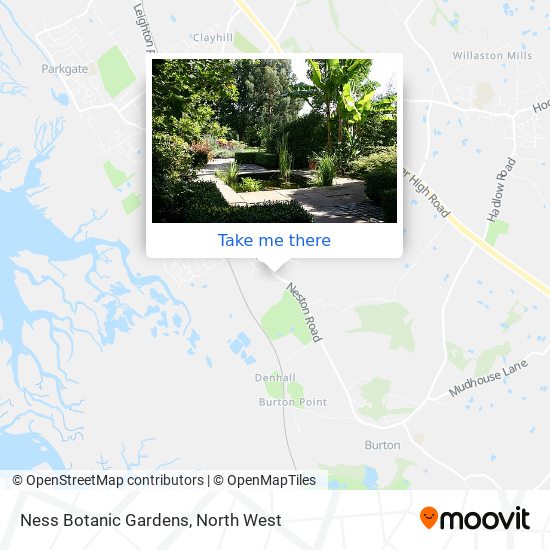 Ness Botanic Gardens map