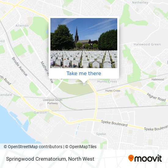 Springwood Crematorium map